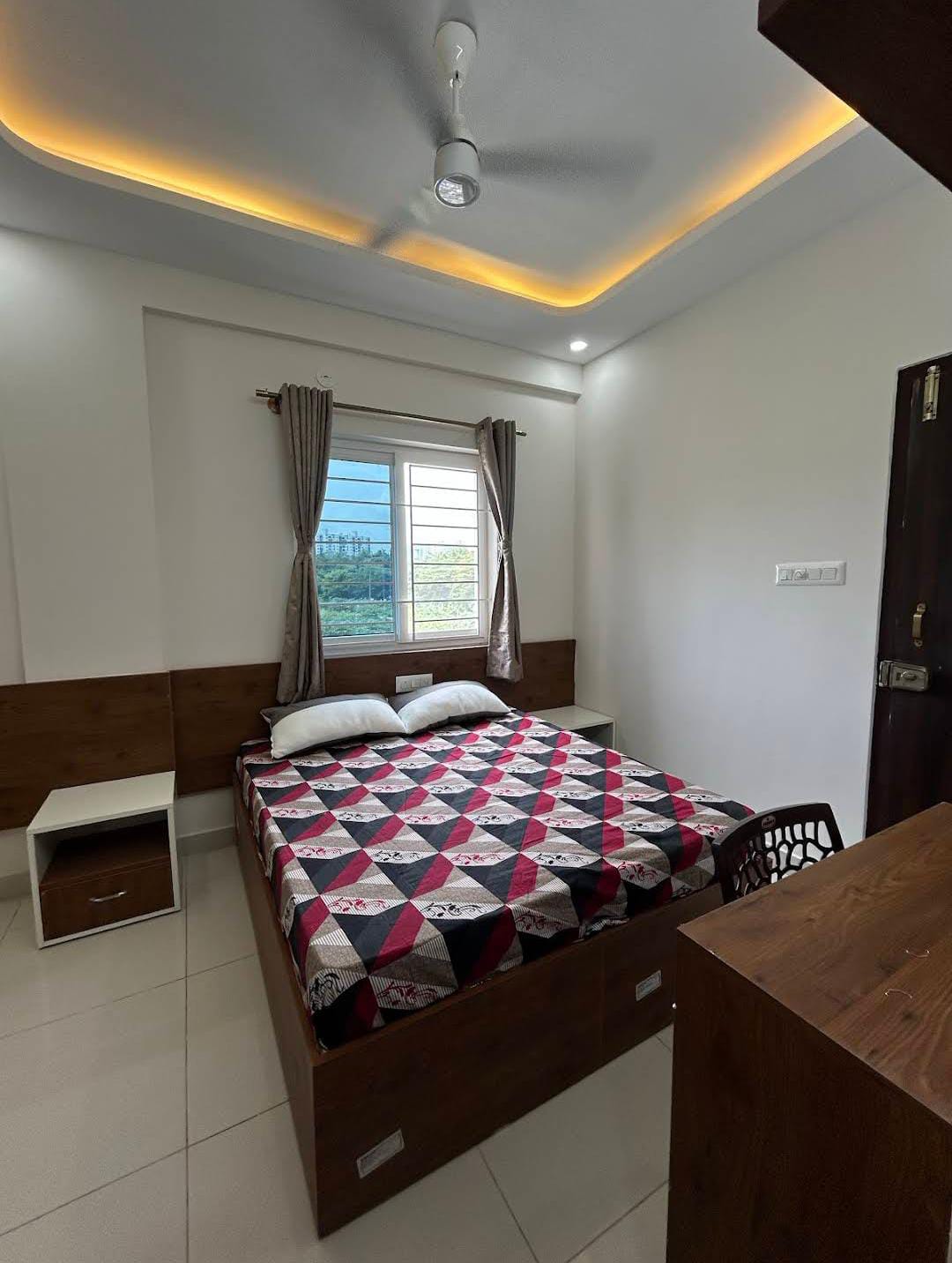 Sr Premium Coliving room in Bellandur Bangalore with premium furnishings and clean interiors — PG photo 1 of 9 Sr Premium Coliving room in Bellandur Bangalore with premium furnishings and clean interiors — PG photo 1 of 9