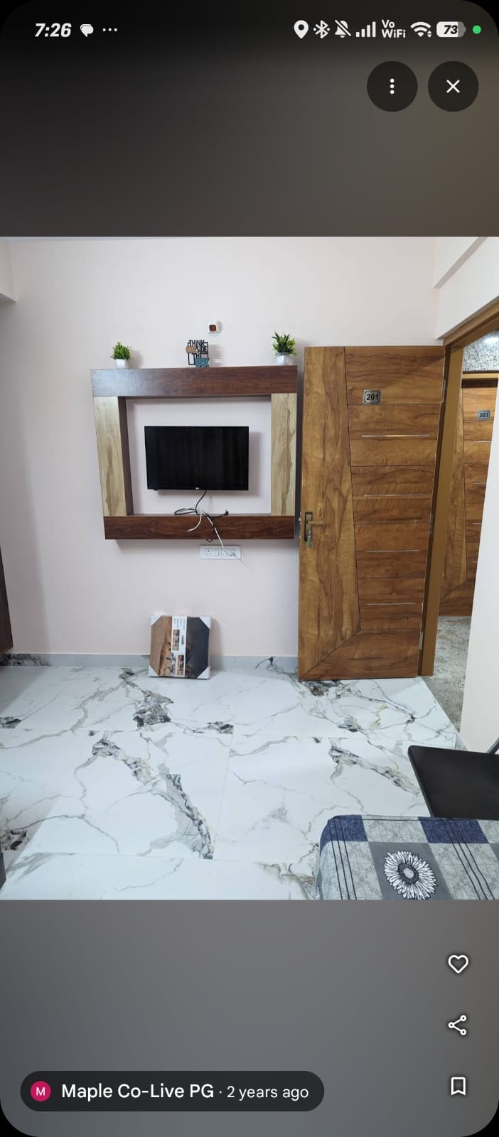 Maple Co-living room in Marathahalli Bangalore with premium furnishings and clean interiors — PG photo 1 of 10 Maple Co-living room in Marathahalli Bangalore with premium furnishings and clean interiors — PG photo 1 of 10